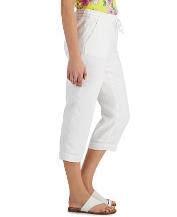 Women's Linen Cropped Pants, Created For Macy's Charter Club Women's Linen Cropped Pants, Created For Macy's -CeCe cloth-shop