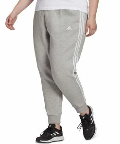 ADIDAS Plus Size Essentials Three-Stripes Fleece Joggers