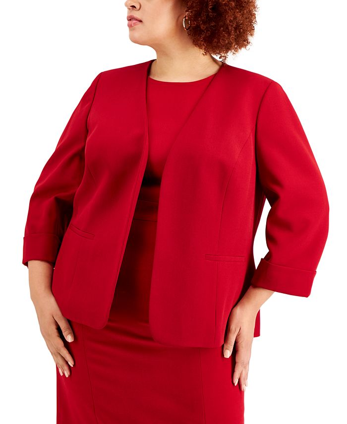 Plus Size Open Front Blazer Kasper Plus Size Open Front Blazer -CeCe cloth-shop