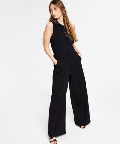 Bar III Ponté-Knit Wide-Leg Pants, Created For Macy's