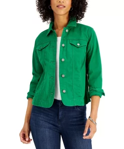 Charter Club Women's Denim Jacket, Created For Macy's 12 Charter Club Women's Denim Jacket, Created For Macy's -CeCe cloth-shop 20242234 fpx