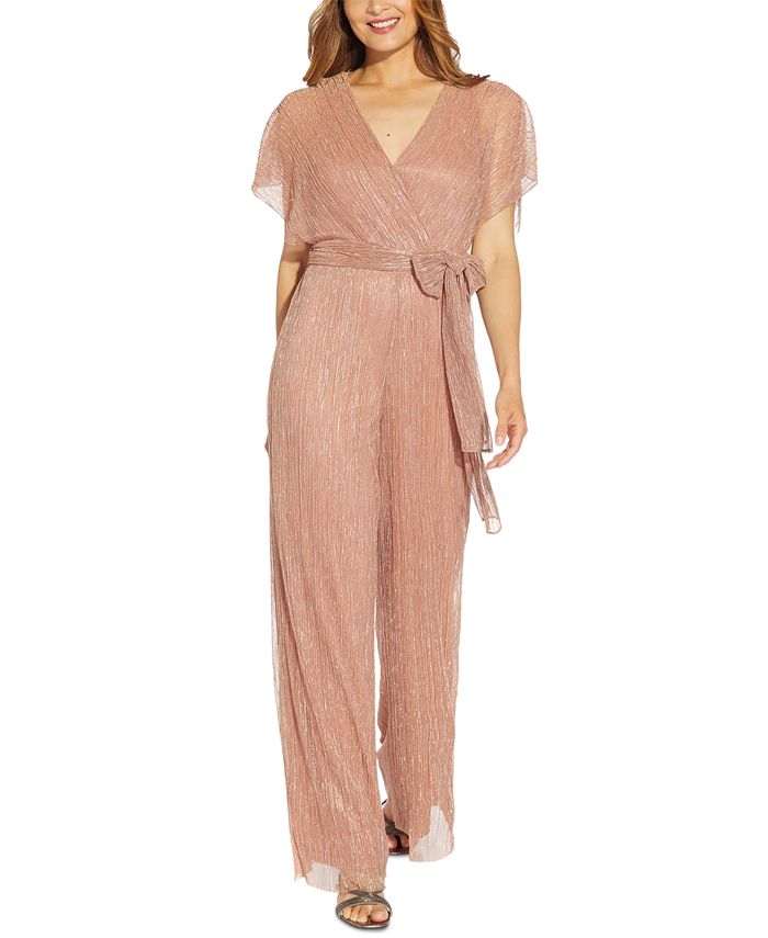 Adrianna Papell Flutter-Sleeved Surplice Jumpsuit 1 Adrianna Papell Flutter-Sleeved Surplice Jumpsuit