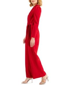 Adrianna Papell Notched-Collar Belted Jumpsuit -CeCe cloth-shop 20358839 fpx