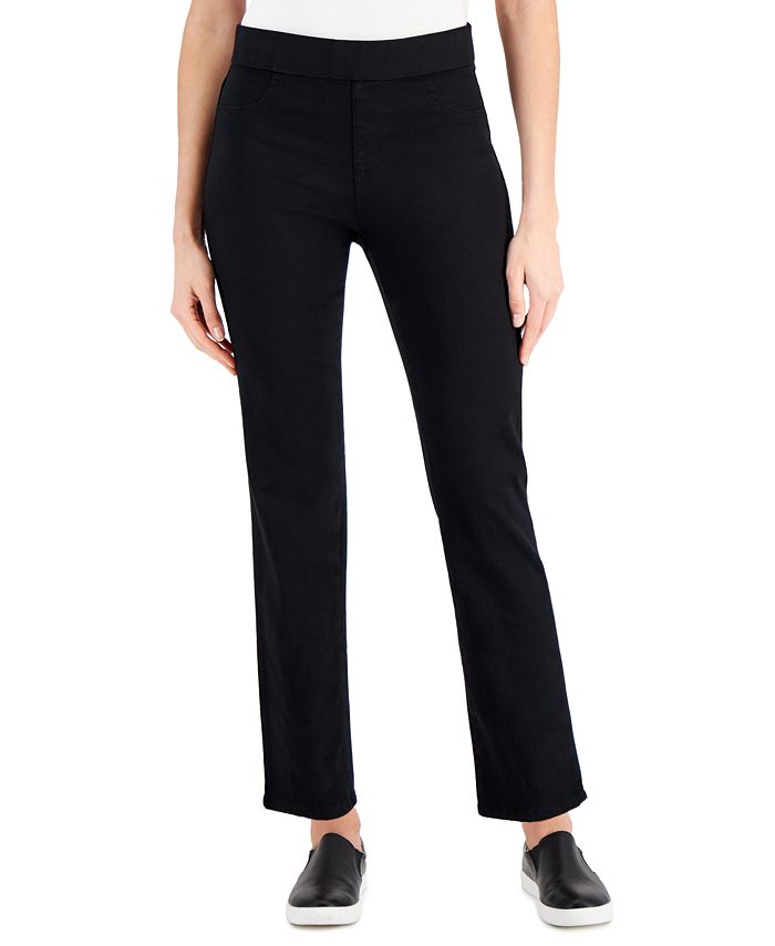 Women's Pull-On Black Denim Pants, Created For Macy's Karen Scott Women's Pull-On Black Denim Pants, Created For Macy's -CeCe cloth-shop