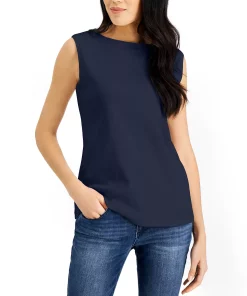 Karen Scott Cotton Boat-Neck Tank Top, Created For Macy's -CeCe cloth-shop 20382666 fpx