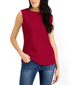 Karen Scott Cotton Boat-Neck Tank Top, Created For Macy's -CeCe cloth-shop 20382667 fpx