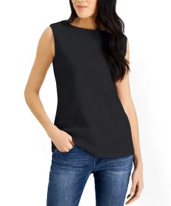 Karen Scott Cotton Boat-Neck Tank Top, Created For Macy's -CeCe cloth-shop 20382673 fpx