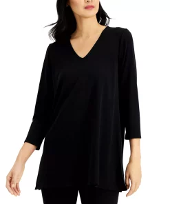Alfani 3/4 Sleeve V-Neck Tunic, Created For Macy's