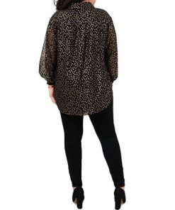 Vince Camuto Plus Size Foil-Dot Tunic -CeCe cloth-shop 20432007 fpx