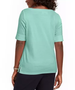 Karen Scott Cotton Boat-Neck Top, Created For Macy's -CeCe cloth-shop 20440469 fpx
