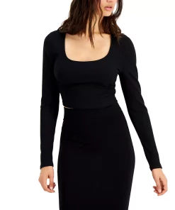 Bar III Ribbed Bodycon Top, Created For Macy's -CeCe cloth-shop 20488931 fpx