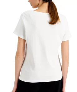 Karen Scott Cotton Split-Neck Top, Created For Macy's -CeCe cloth-shop 20498545 fpx