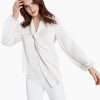 Bar III Women's Tie Neck Cinched Sleeve Blouse, Created For Macy's