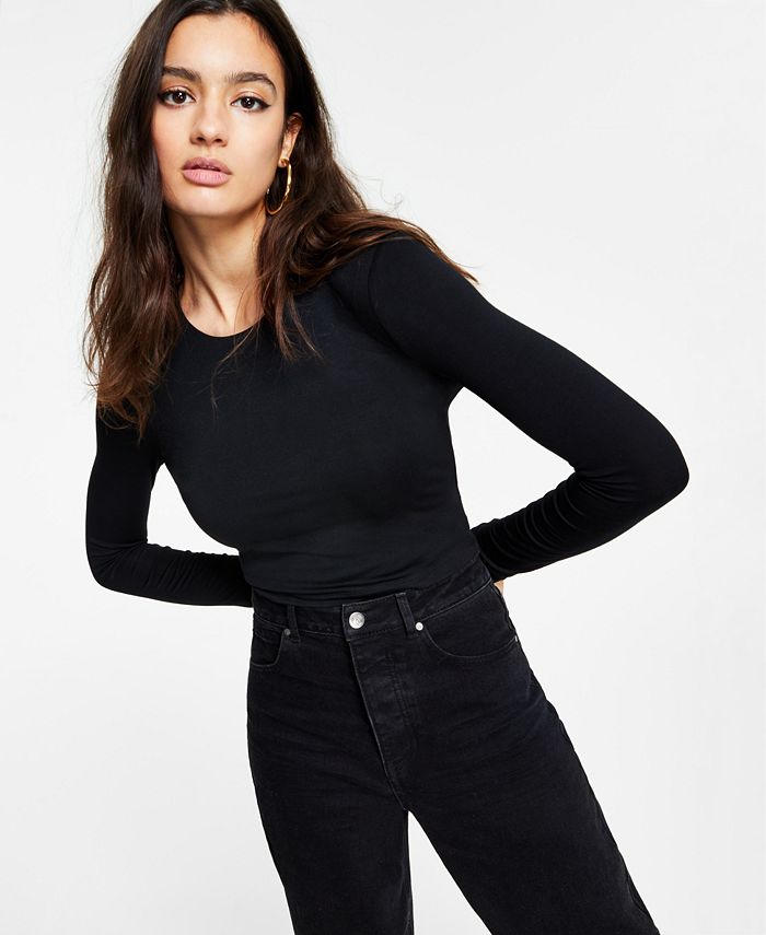 Bar III Odycon Long-Sleeve Cropped Top, Created For Macy's 1 Bar III Odycon Long-Sleeve Cropped Top, Created For Macy's