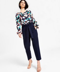 Bar III Women's Tie Front Capris Pants, Created For Macy's