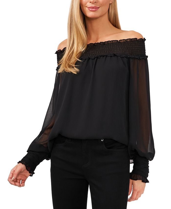 Smocked Off-The-Shoulder Top CeCe Smocked Off-The-Shoulder Top -CeCe cloth-shop