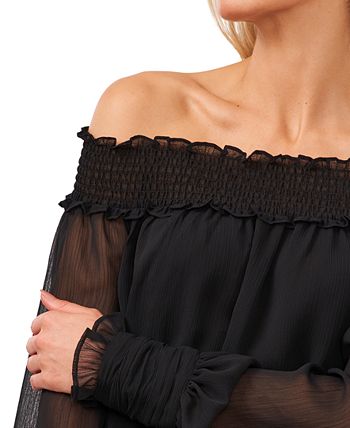 Smocked Off-The-Shoulder Top CeCe Smocked Off-The-Shoulder Top -CeCe cloth-shop