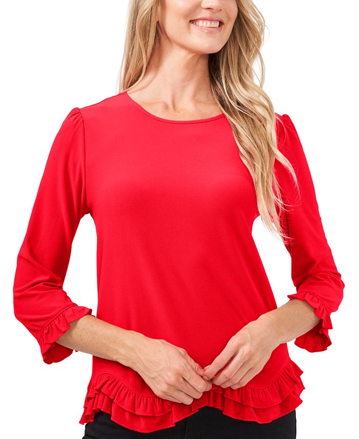 Ruffle-Hem Top CeCe Ruffle-Hem Top -CeCe cloth-shop