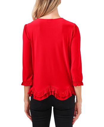 Ruffle-Hem Top CeCe Ruffle-Hem Top -CeCe cloth-shop