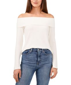 1.STATE Long Sleeve Cross Shoulder Top