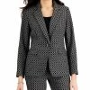 Kasper Ring-Print One-Button Blazer