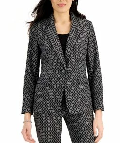 Kasper Ring-Print One-Button Blazer