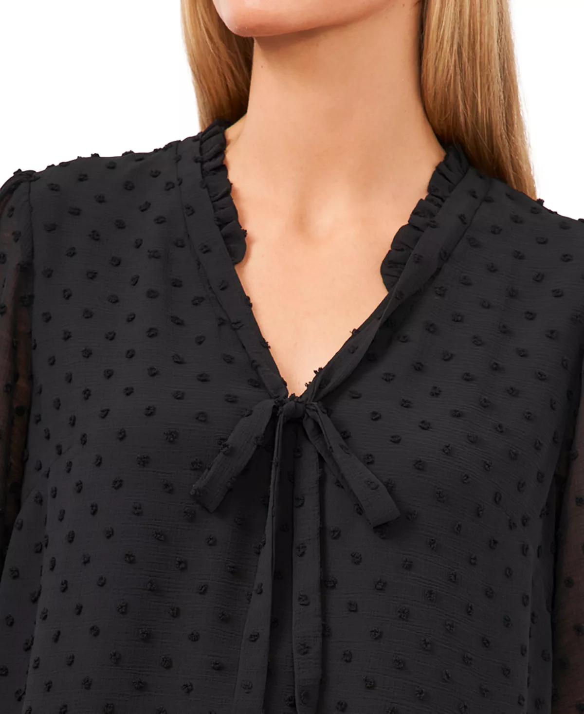 otton Clip-Dot Bow Top CeCe Otton Clip-Dot Bow Top -CeCe cloth-shop