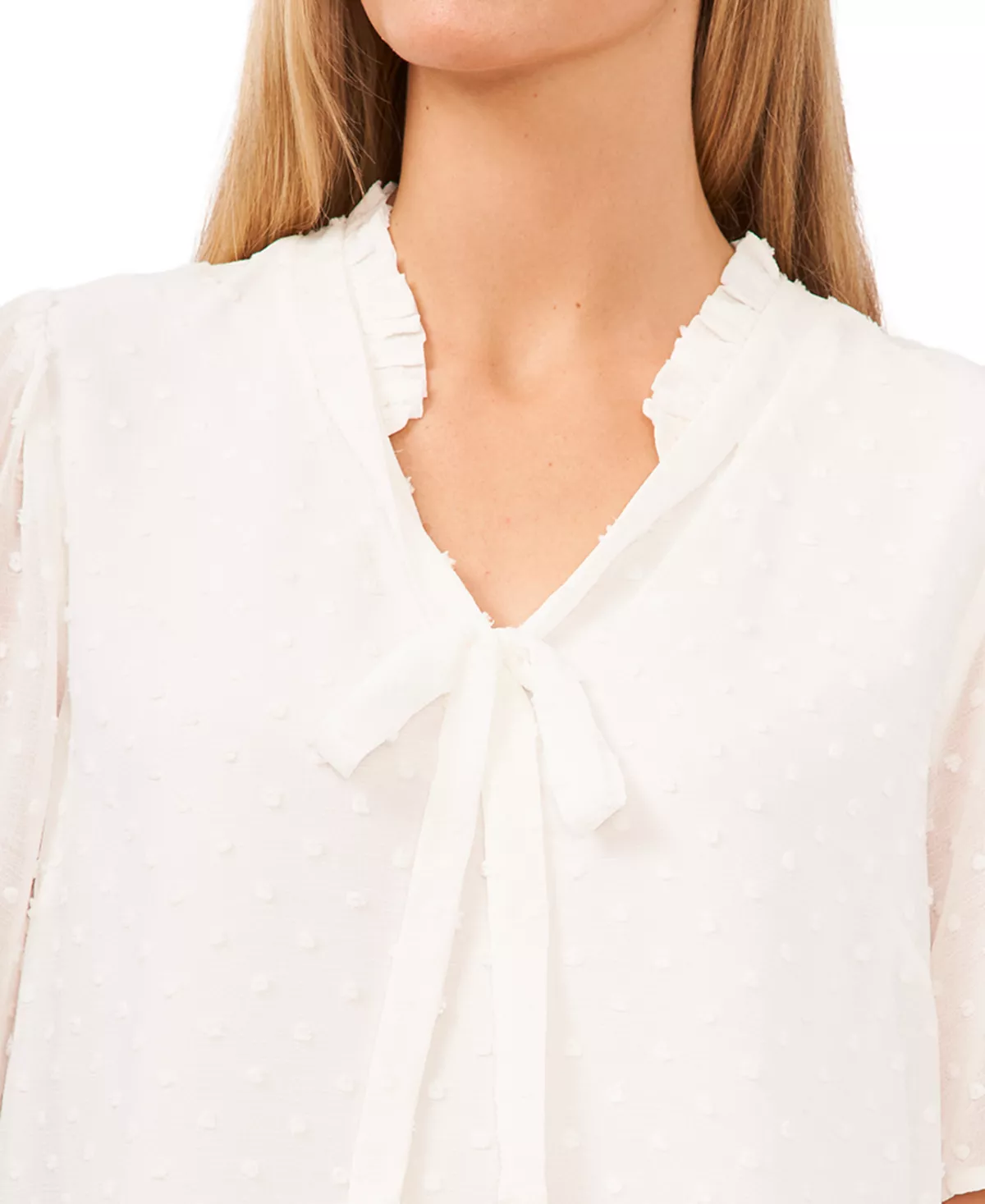 otton Clip-Dot Bow Top CeCe Otton Clip-Dot Bow Top -CeCe cloth-shop