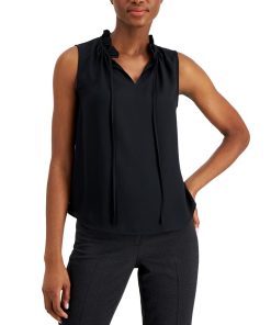 Anne Klein Women's Tulla Split-Neck Sleeveless Top