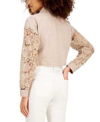 Women's Lace-Sleeve Jacket, Created For Macy's INC International Concepts Women's Lace-Sleeve Jacket, Created For Macy's -CeCe cloth-shop
