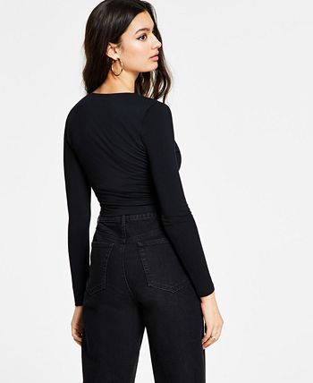 Bar III Odycon Long-Sleeve Cropped Top, Created For Macy's 2 Bar III Odycon Long-Sleeve Cropped Top, Created For Macy's - Image 2