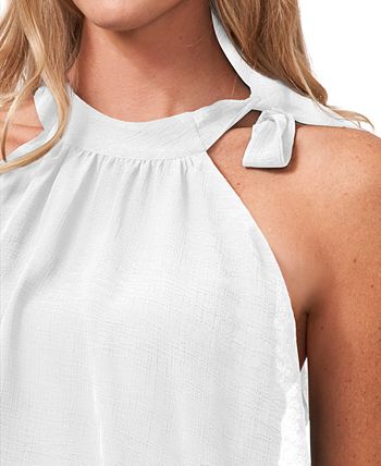 Women's Tiered Tie-Neck Sleeveless Halter Blouse CeCe Women's Tiered Tie-Neck Sleeveless Halter Blouse -CeCe cloth-shop