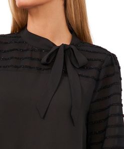 CeCe Otton Tie-Neck Top 2 CeCe Otton Tie-Neck Top -CeCe cloth-shop 20805620 fpx