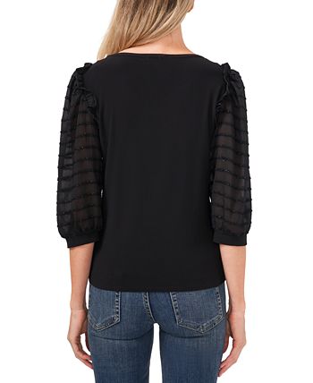 Mixed-Media Knit Top CeCe Mixed-Media Knit Top -CeCe cloth-shop