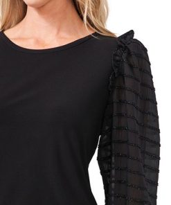 CeCe Mixed-Media Knit Top 2 CeCe Mixed-Media Knit Top -CeCe cloth-shop 20805896 fpx