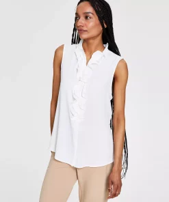 Bar III Women's Ruffled Top, Created For Macy's -CeCe cloth-shop 20893173 fpx