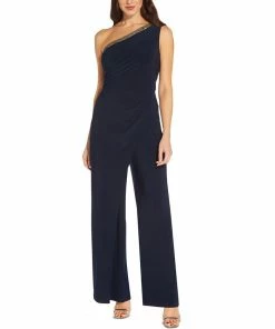 Adrianna Papell Embellished One-Shoulder Jumpsuit
