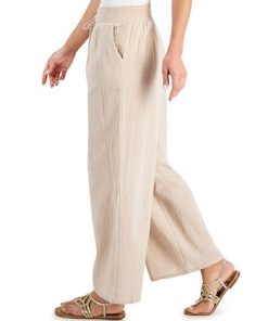 JM Collection Wide Leg Gauze Pants, Created For Macy's -CeCe cloth-shop 20931428 fpx
