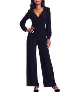 Adrianna Papell V-Neck Wrap-Style Jumpsuit