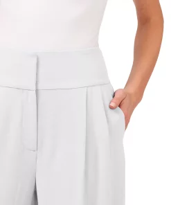 CeCe Pleated Wide-Leg Twill Pants 3 CeCe Pleated Wide-Leg Twill Pants -CeCe cloth-shop 21103822 fpx