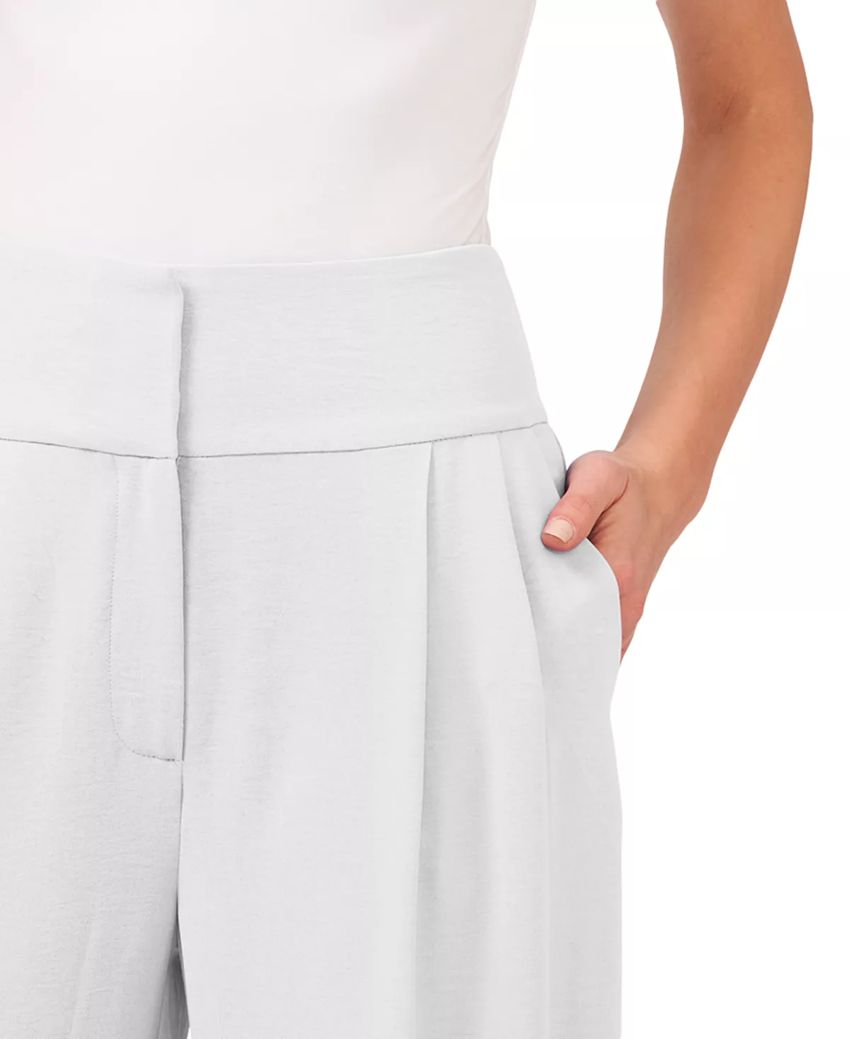 Pleated Wide-Leg Twill Pants CeCe Pleated Wide-Leg Twill Pants -CeCe cloth-shop