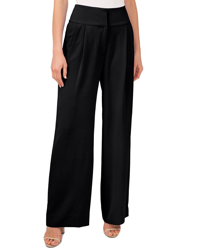 Pleated Wide-Leg Twill Pants CeCe Pleated Wide-Leg Twill Pants -CeCe cloth-shop