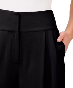 CeCe Pleated Wide-Leg Twill Pants 4 CeCe Pleated Wide-Leg Twill Pants -CeCe cloth-shop 21107991 fpx