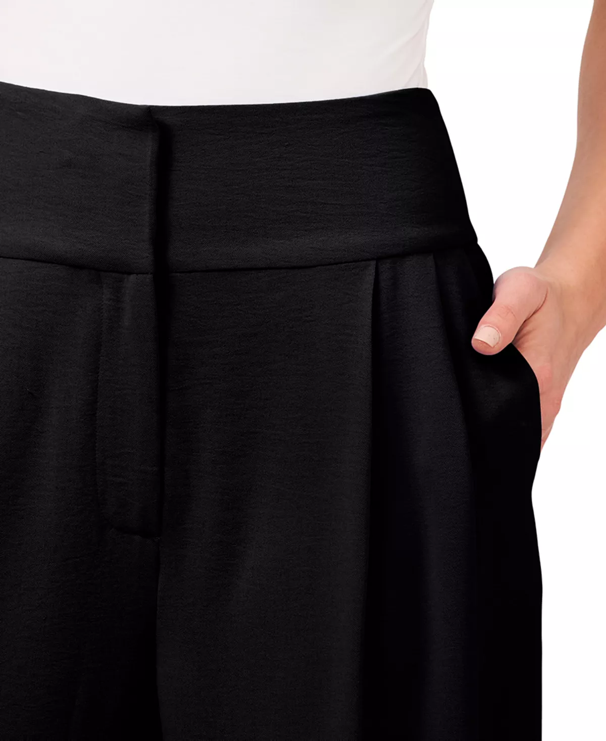 Pleated Wide-Leg Twill Pants CeCe Pleated Wide-Leg Twill Pants -CeCe cloth-shop