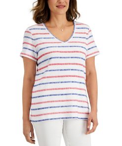 Karen Scott Women's Striped Top, Created For Macy's