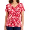 Karen Scott Women's Lobster Love Printed Top, Created For Macy's