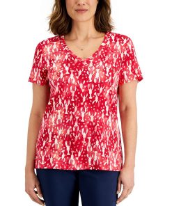 Karen Scott Women's Lobster Love Printed Top, Created For Macy's