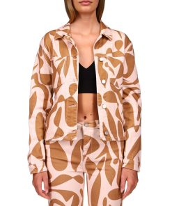 Sanctuary Printed Jeani Button-Down Denim Jacket