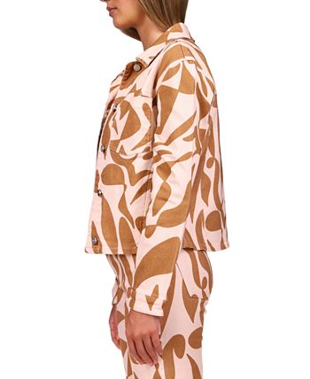 Printed Jeani Button-Down Denim Jacket Sanctuary Printed Jeani Button-Down Denim Jacket -CeCe cloth-shop