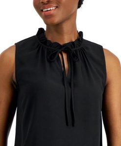 Anne Klein Women's Tulla Split-Neck Sleeveless Top -CeCe cloth-shop 21252592 fpx